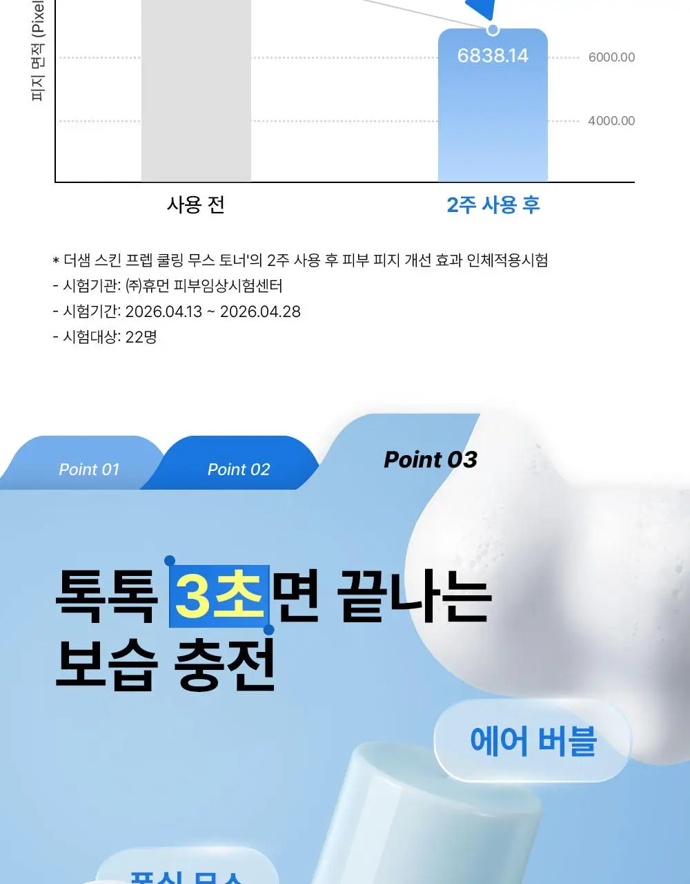 [쿨링화잘먹/버블토너] 더샘 스킨 프렙 쿨링 무스 토너 70ml 상세페이지 20